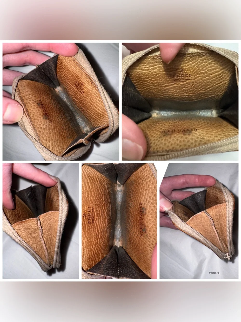 Gucci AUTHENTIC Vintage Brown Ostrich Leather Coin Purse Pouch Wallet - Picture 16 of 16